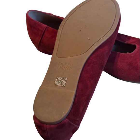 Eileen Fisher Una Ruby Suede Ballet Flats Almond Toe Slip On Shoes Size 8 - Picture 6 of 8